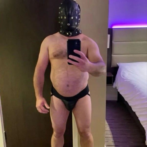 Xtudr - Kinkysxguy: Hooded and cuffed gimp available for use as a cum dump 