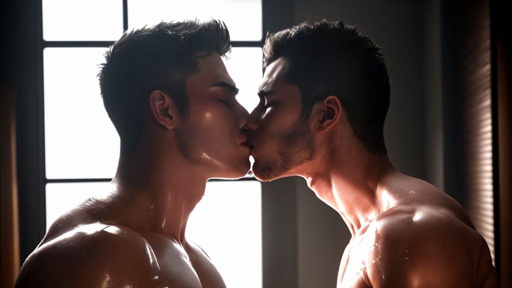 gay couple kissing