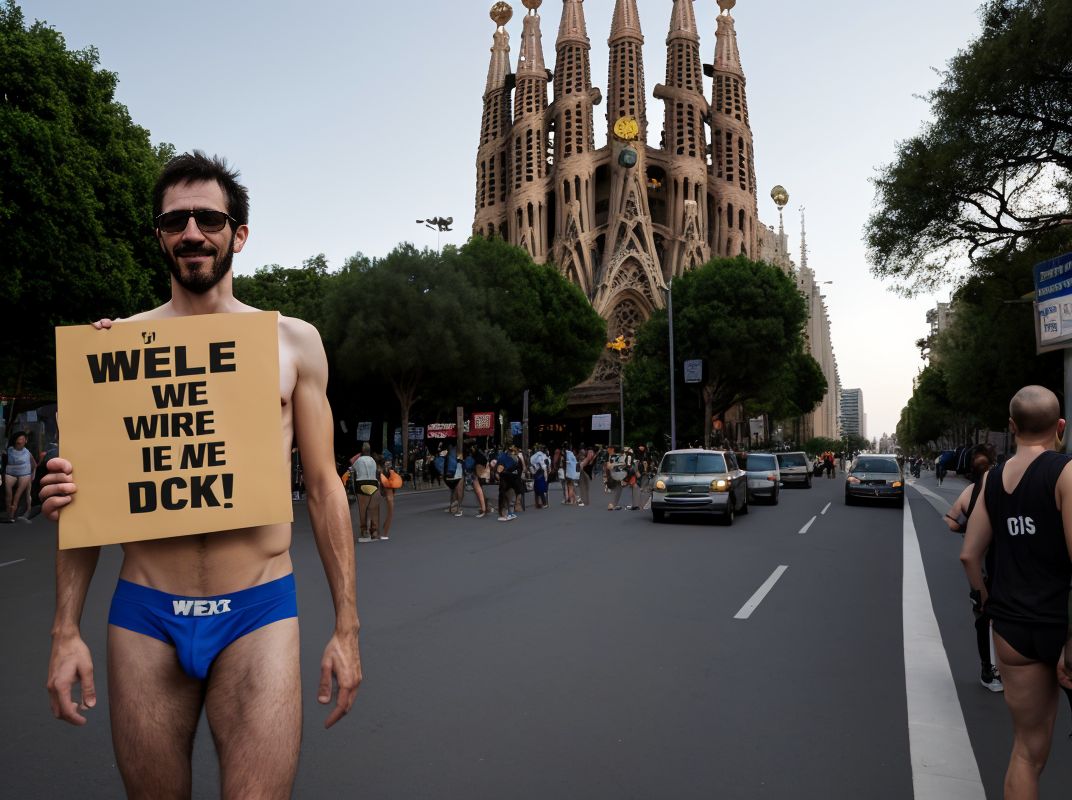 Los activistas y pasivistas siguen con la movilización para la instalación de Glory Holes en edificios públicos, imágenes de la movilización de hoy en Barcelona.