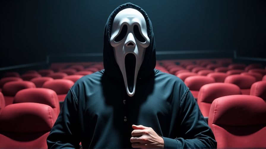 Ghostface en el cine viendo Scream7