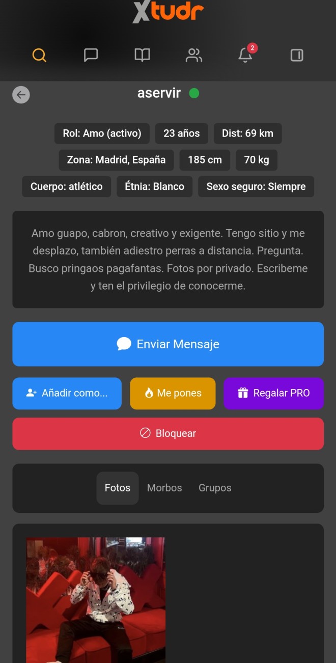 Xtudr - Perfiles falsos denunciar o exponer  El que os digo, antes se llama amoalpha hay una publicación aquí ya denunciándolo